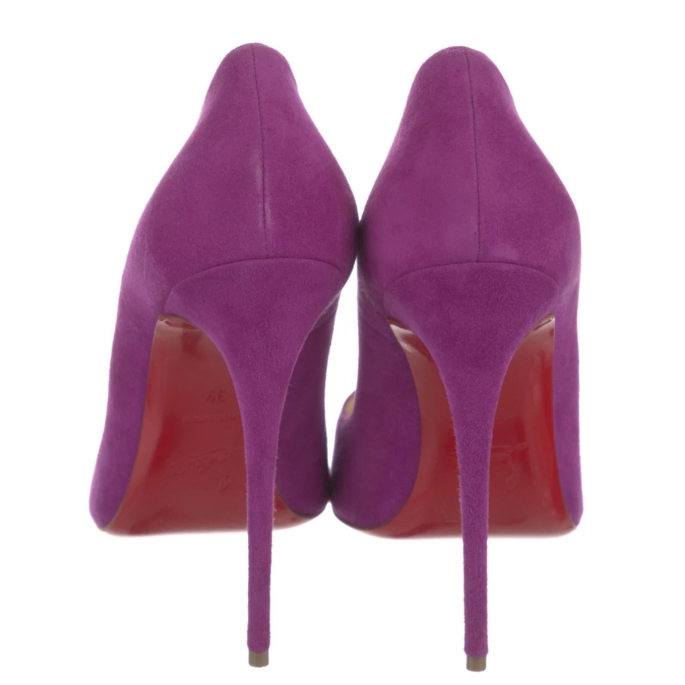 Christian Louboutin Suede Purple Pumps - Picture 2 of 4